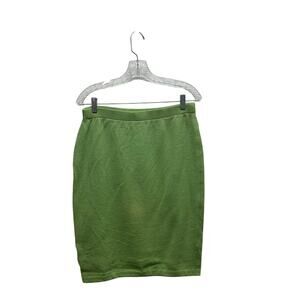 St John Collection Lime Green Midi Skirt Elastic Waist women’s  Size 10